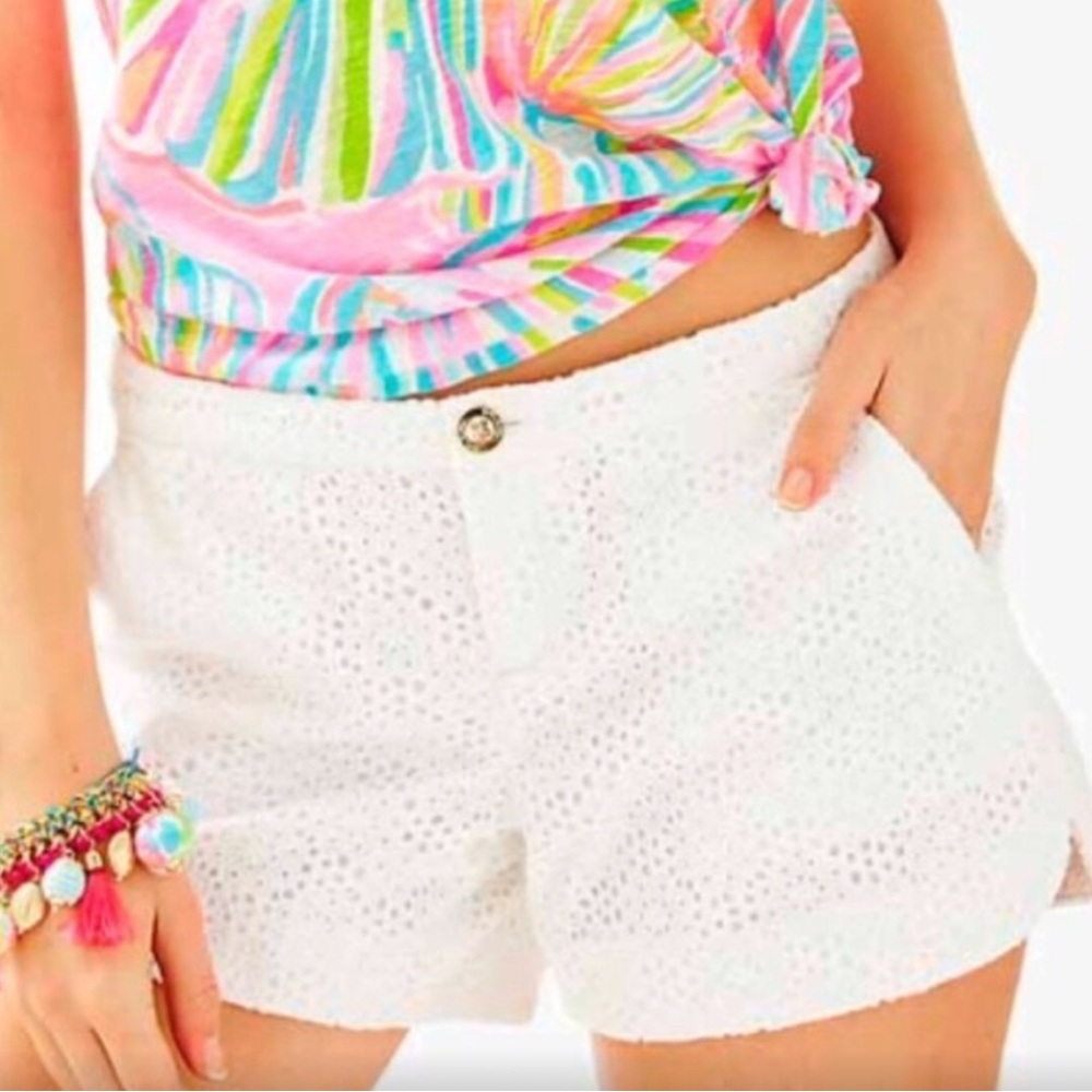 Lilly Pulitzer white eyelet shorts size 6 EUC